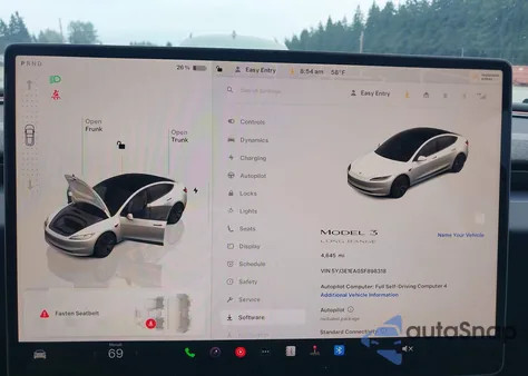 2025 Tesla Model 3 Long Range Rear-Wheel Drive из США, поврежденный, VIN 5YJ3E1EA0SF898318